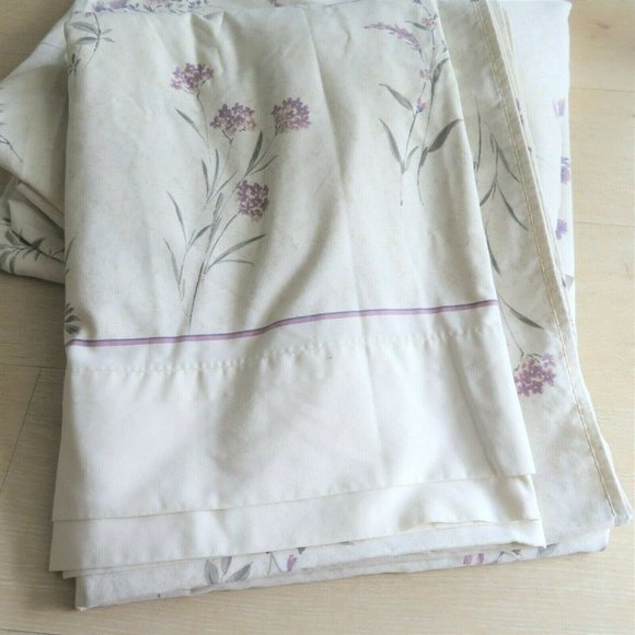 Vintage West Point Stevens King Sheet 1 Flat 1 Fitted Purple Floral Made in USA - Picture 2 of 4